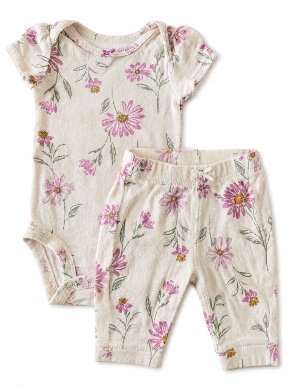 Conjunto Carter's Recién Nacida Flores Beige