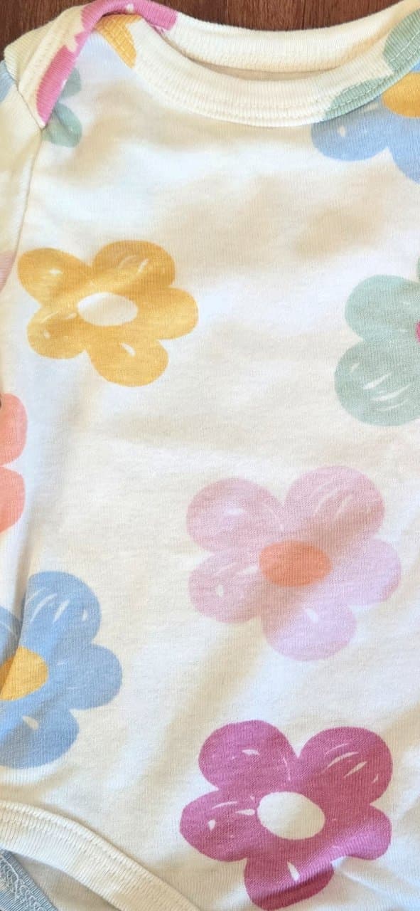 Body bebé 0-3 meses algodón flores multicolor