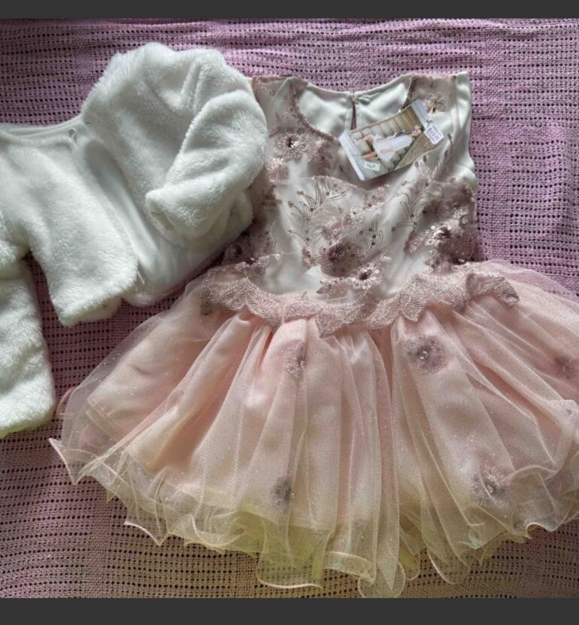 Vestido Bautizo Bebé Niña 6-9 Meses + Saco