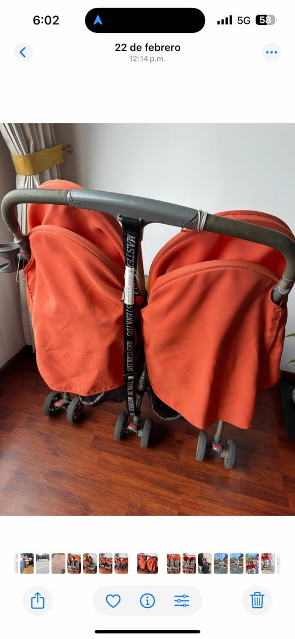 Coche Doble Masterkids Rojo - Buen Estado