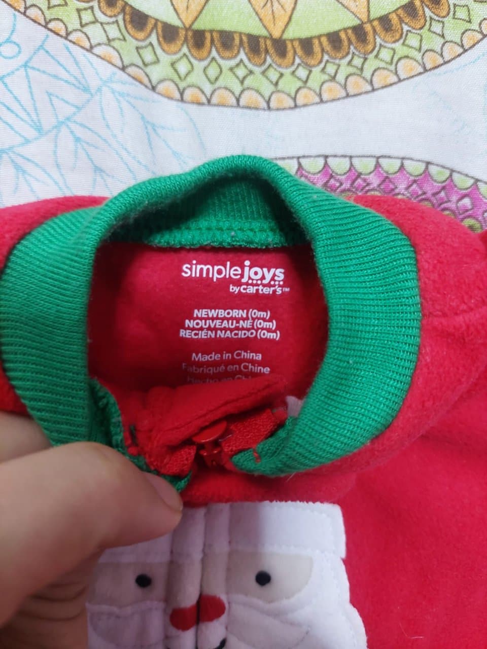 Pijama Carter's Simple Joys Recién Nacido Rojo Papá Noel