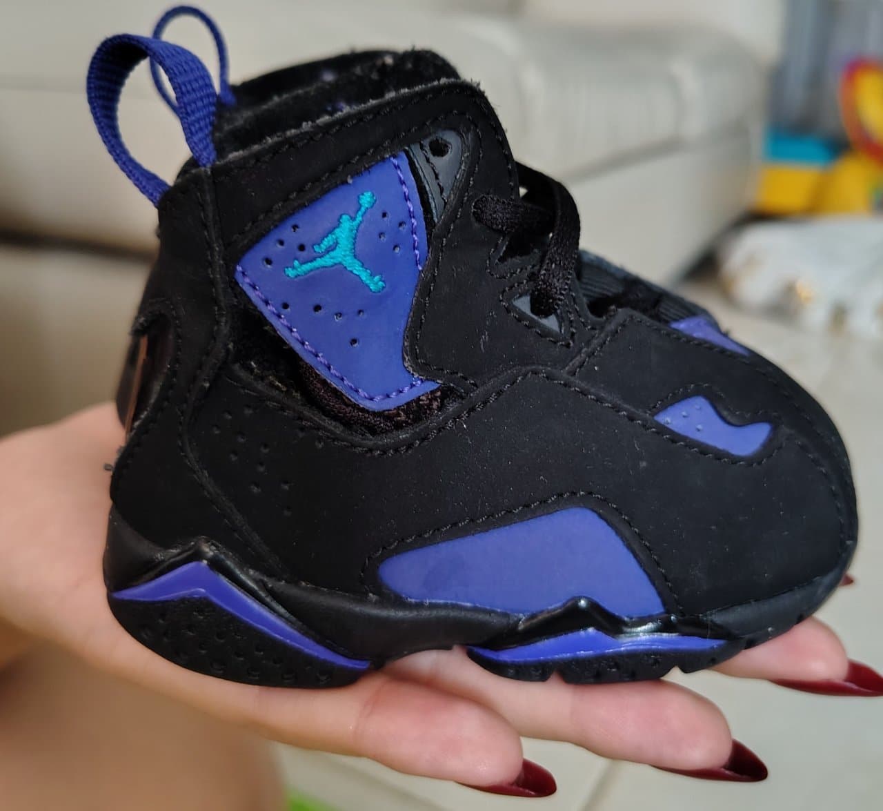 Nike Jordan Bebé Negro Morado Talla 18.5