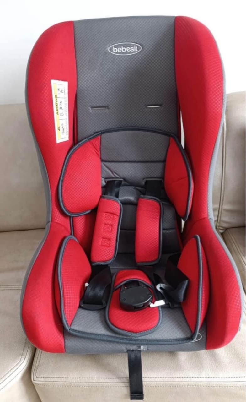 Silla de Carro Bebesil Rojo Gris Seguridad 0-4 Años