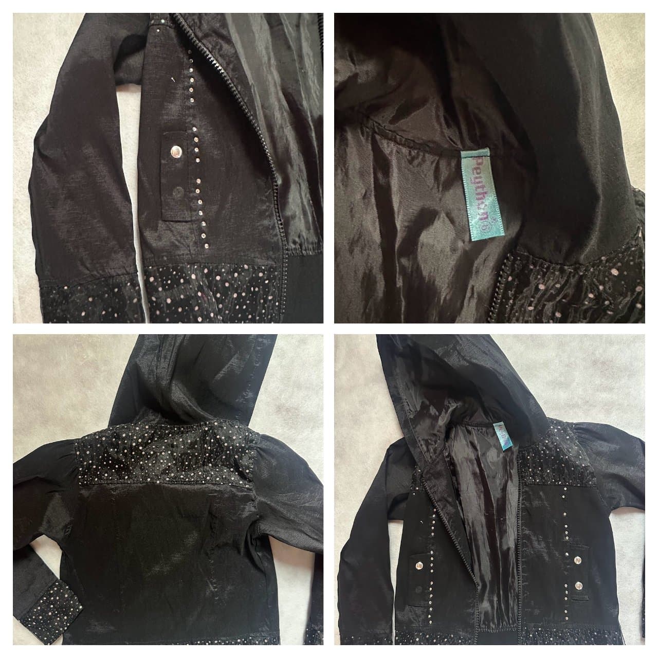 Chaqueta Negra Niña Talla 6 con Apliques Brillantes